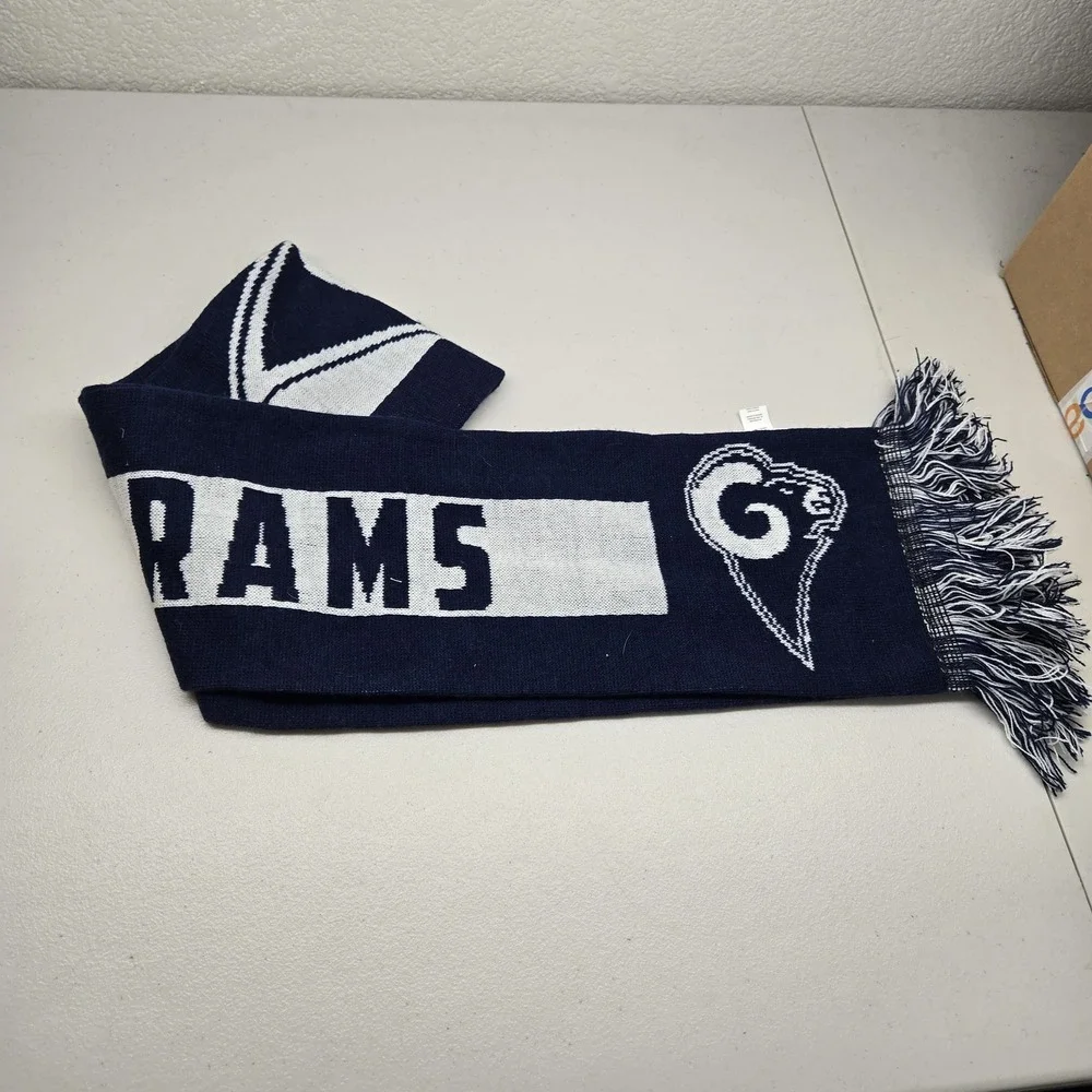 Los Angeles Rams Unisex Scarf ONE SIZE Blue Forever Collectibles Fringe Knit‎
